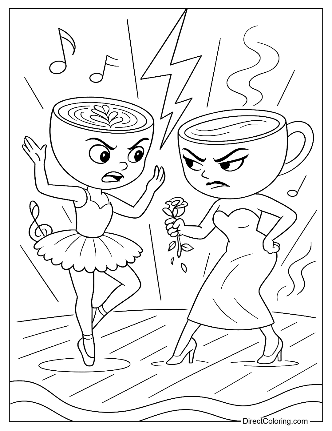 Cappuccina and Espressona Signora Dance Arena Coloring